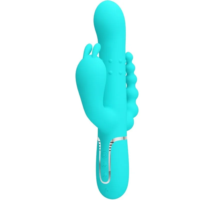 Pretty Love - Cammy 4-i-1 Multifunktions Trippel Rabbit Vibrator - Blå