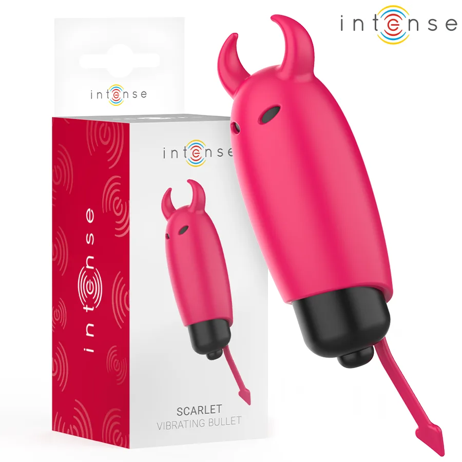 Intense Scarlet Red Demon Vibrerande Bullet | Kompakt Stimulator i Silikon | 9,3 x 2,4 cm