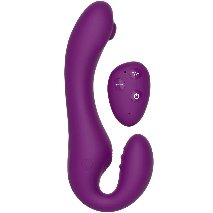 Xocoon - 2-in-1 Strapless Strap-On Pulse Vibrator with Remote Control – Purple