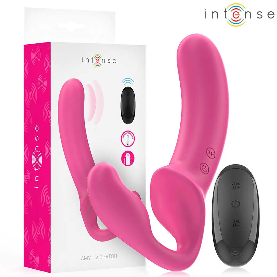 Intense - Amy Dubbelvibrator 20 cm Rosa | Fjärrkontroll | 10 Vibrationsmönster