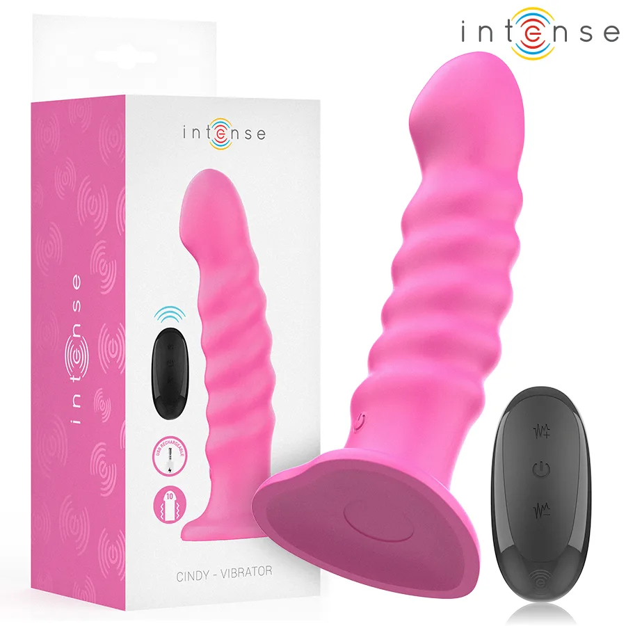Intense - Cindy Spiral-Design Vibrator Storlek L | 10 Vibrationsmodi | Fjärrkontroll | Rosa