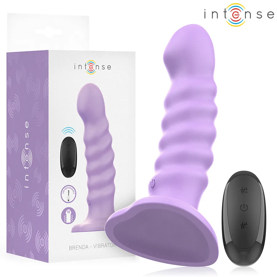 Intense - Brenda Spiral Design Vibrator Size M | 10 Vibration Modes | Remote Control | Purple