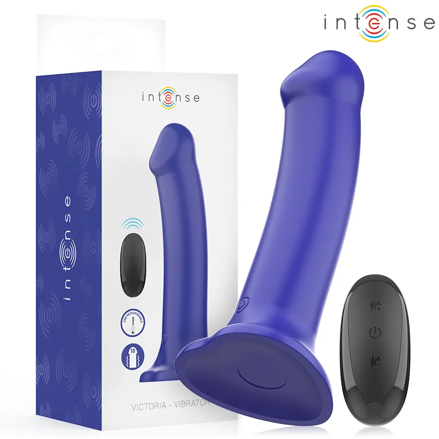 Intense - Victoria Suction Cup Vibrator | 10 Vibration Modes | Remote Control | Dark Blue