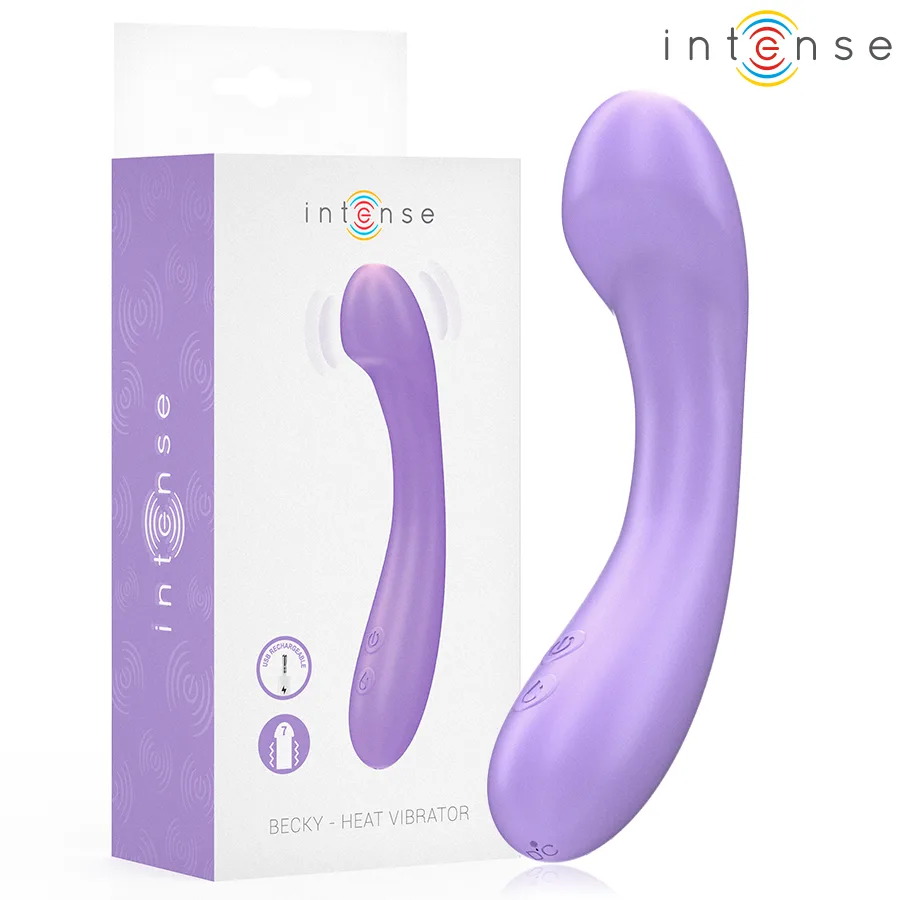 Intense - Becky Vibrerande Dildo 19 cm | Värmefunktion | 7 Vibrationslägen | Lila