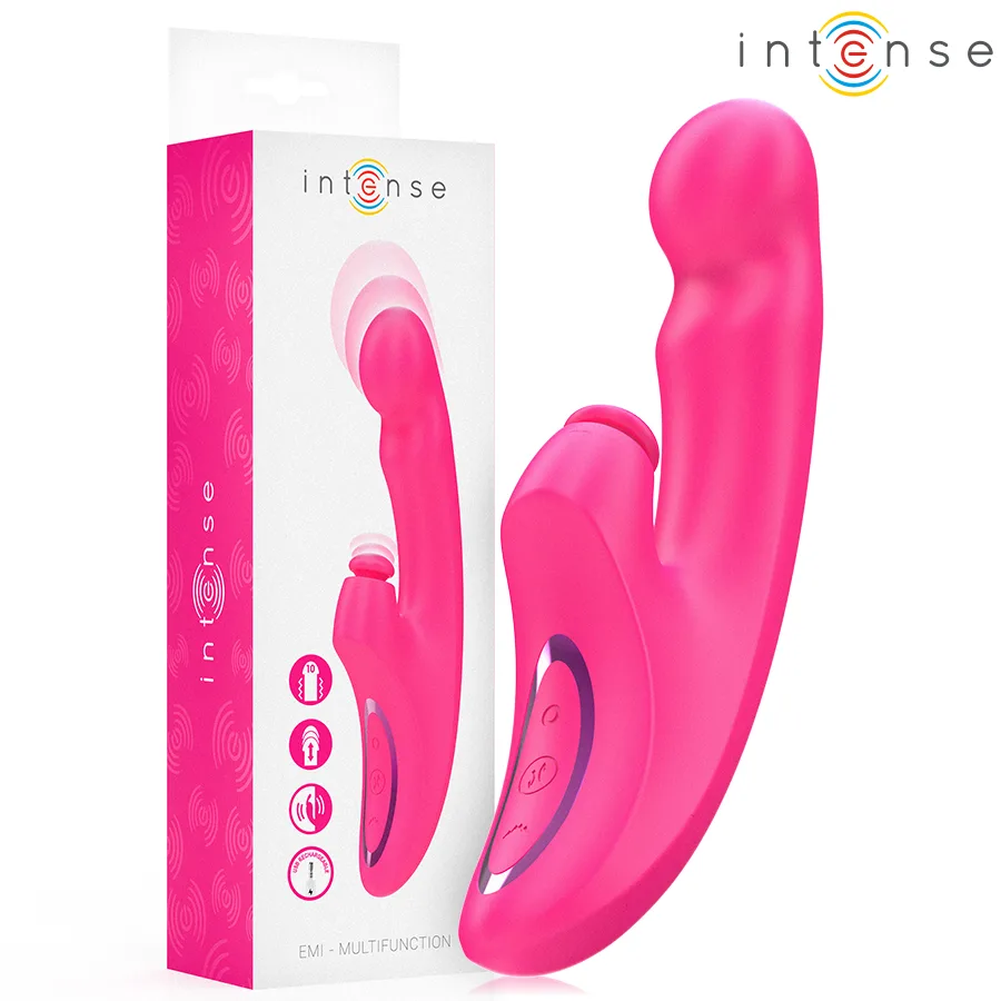 Intense - Emi 3-i-1 Multifunktionell Vibrator | 13,5 cm | 10 Vibrationsmönster | Rosa