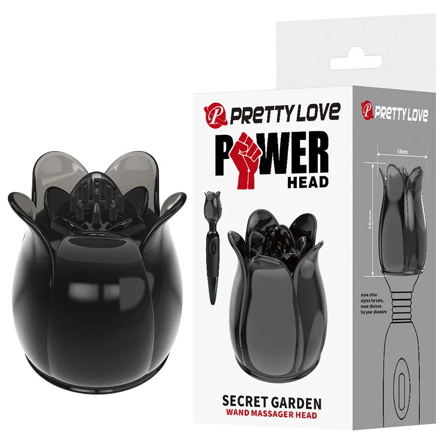 Pretty Love Secret Garden Svart Massagehuvud för Wand