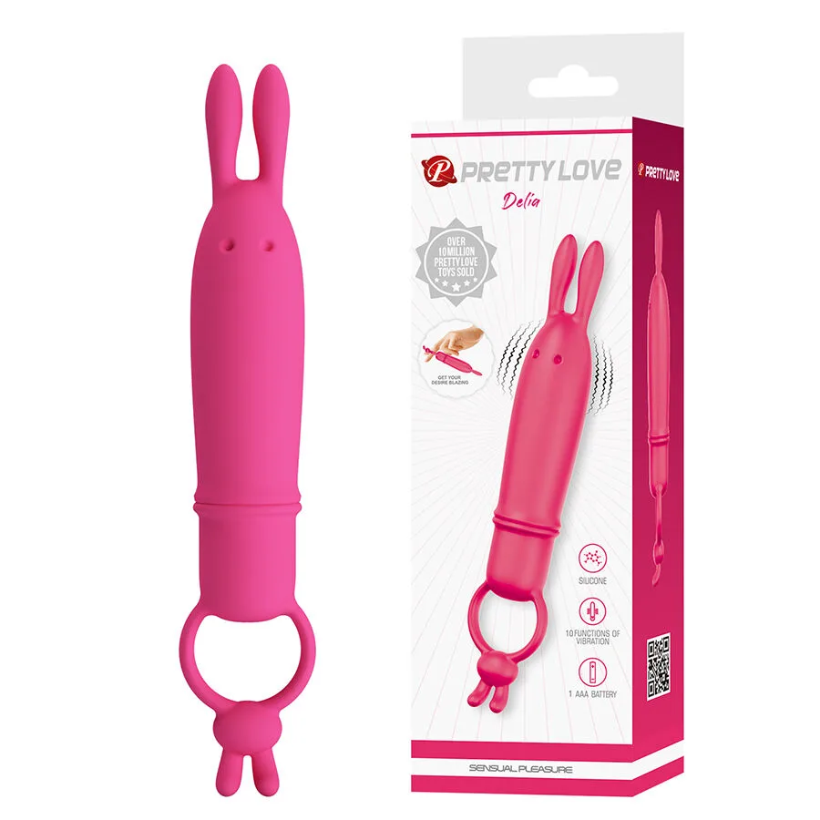 Pretty Love Delia Rabbit-vibrator med motståndring – 10 lägen för klitoris- och inre stimulering