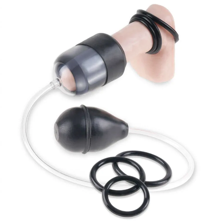 Fetish Fantasy Series - Glanssugspump med stimulering och förstärkningsringar