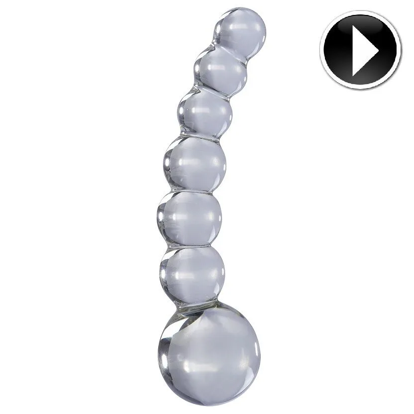 Icicles No. 66 Transparent Glassmassager – Graderad Pärlstav för G-punkt- & P-punktstimulering