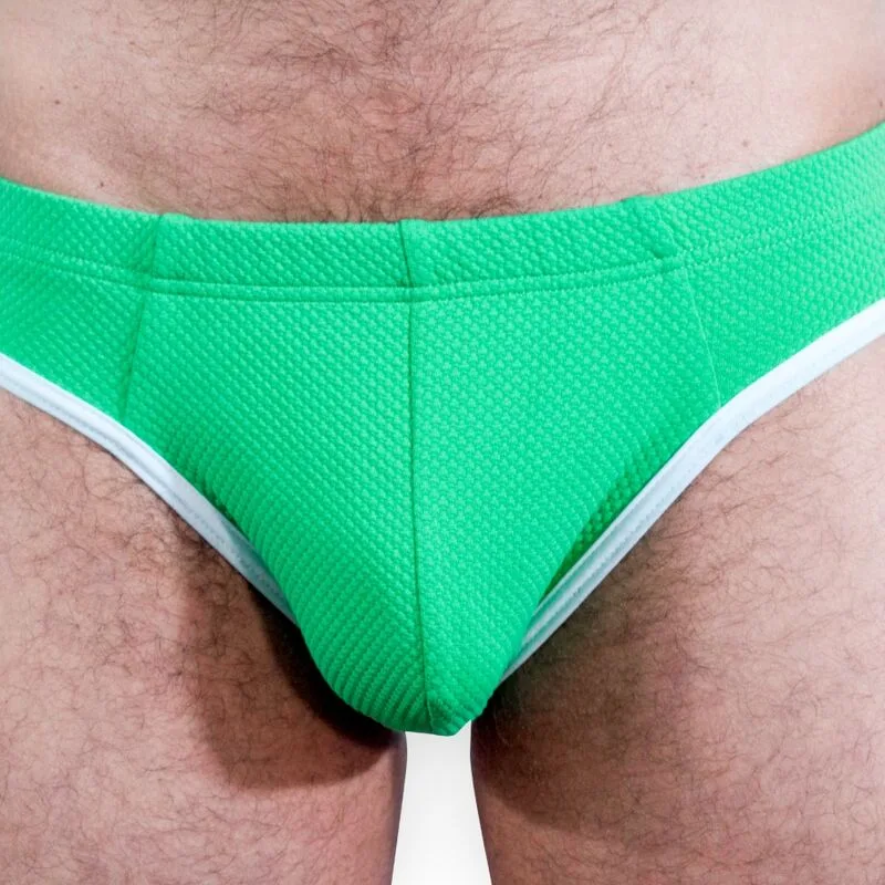 Burn - 022 Grön Halvtransparent Slip Brief XL