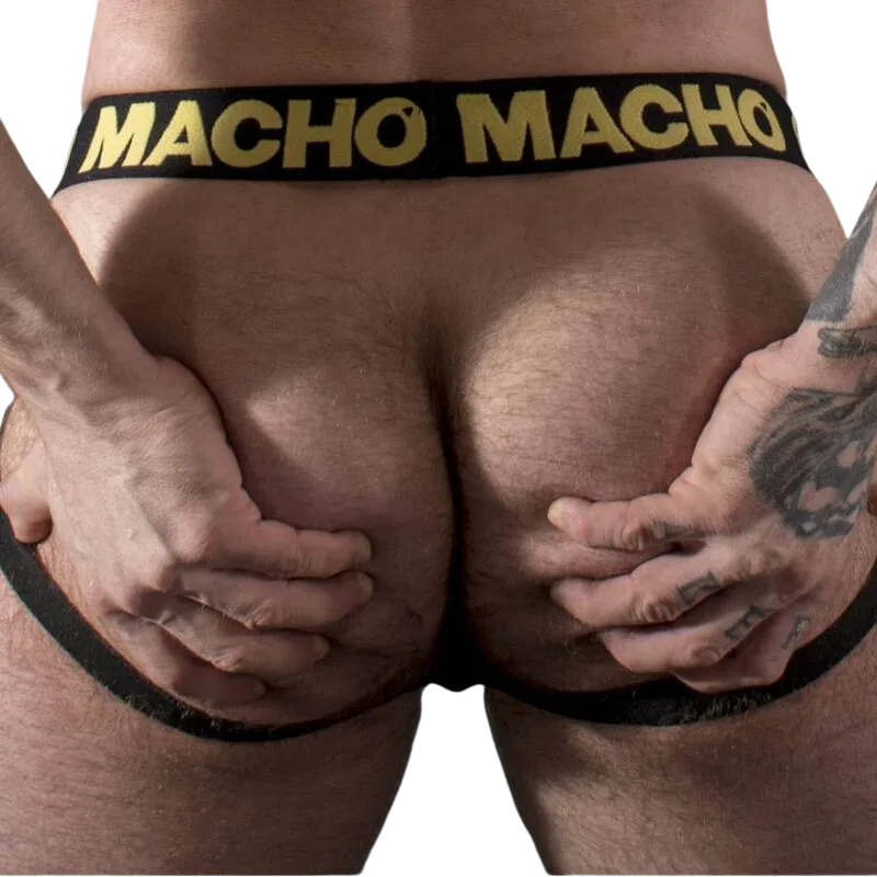 Macho MX25AC Fetish Collection Jockstrap in Yellow Faux Leather – Size M