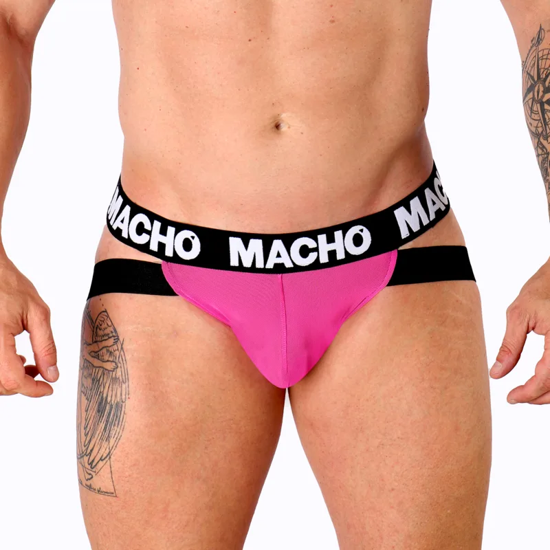Macho MX28FR Jock Neon Pink – Men's Anatomical Support Jockstrap (XL)
