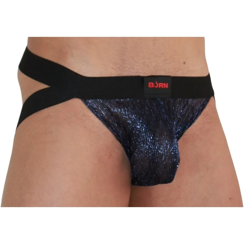 BURN 006 Jock Shiny – Men's Supportive Jockstrap in Black (Size M)