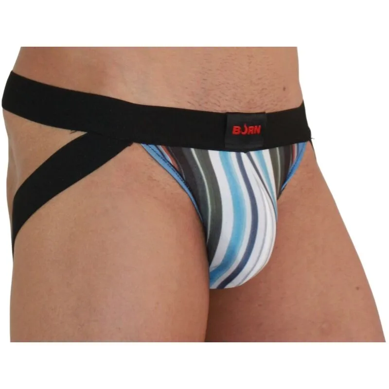 BURN - 009 Jock Multicolor | Designerjockstrap för herr | Svart | Storlek S