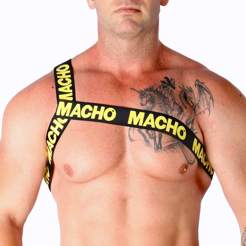 Macho Roman Elastic Body Harness – Gul | Storlek L/XL