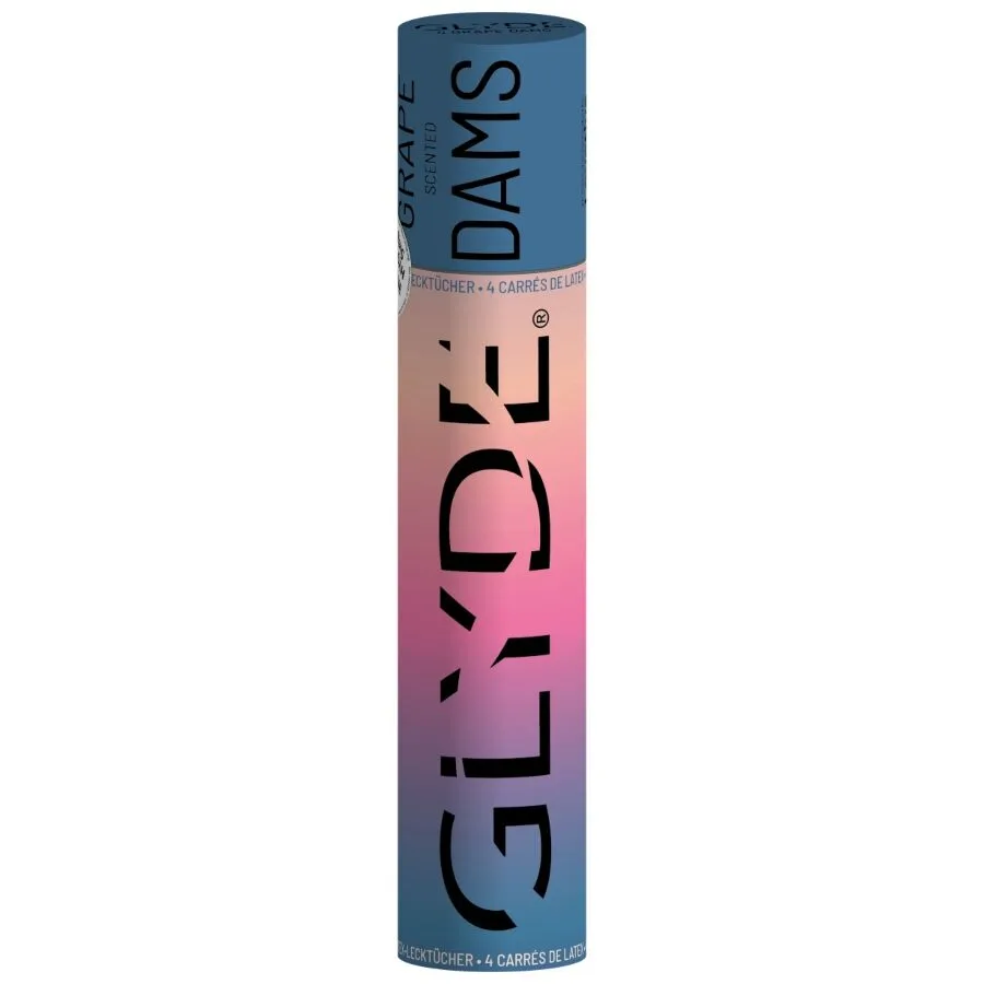 Sheer Glyde Dams Latex Oral Sex Barriers – Grape Flavour (Pack of 4)