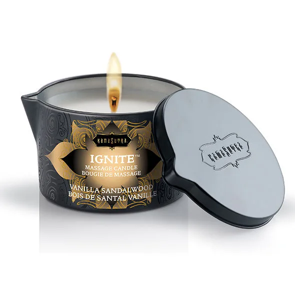 Kamasutra Vanilla & Sandalwood Lyxmassageljus – 170 g