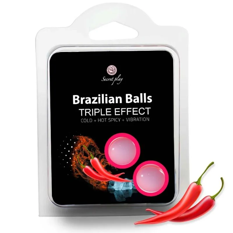 Secretplay – Set med 2 brasilianska bollar med trippeleffekt för upphetsande massagesmältare