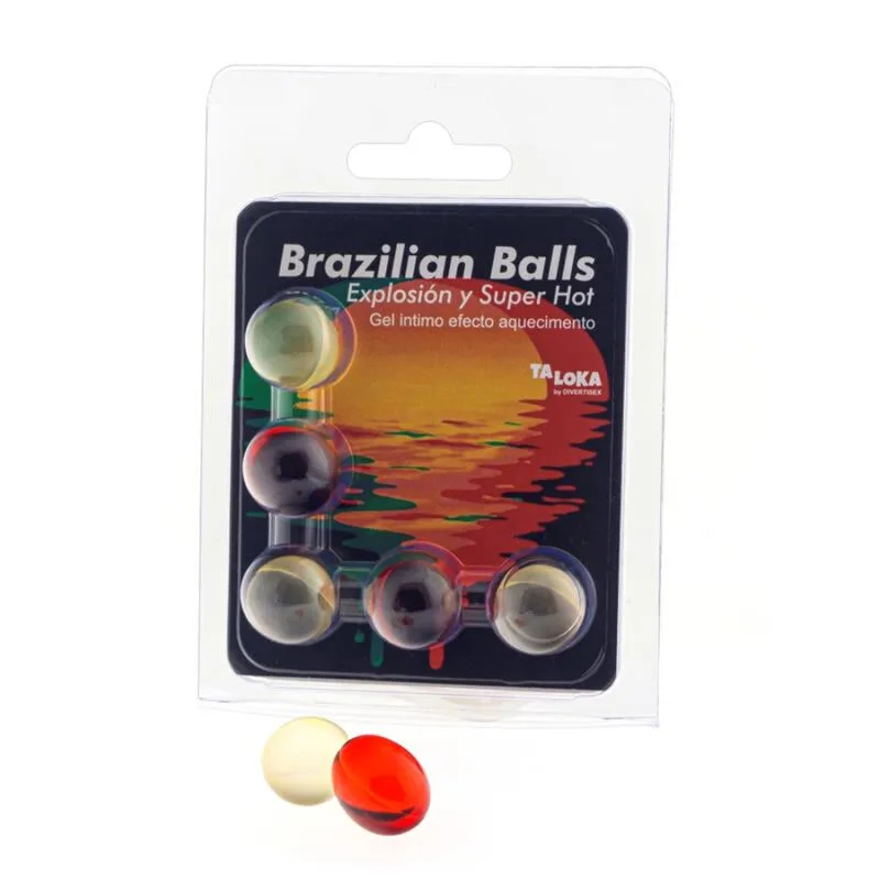 Taloka - 5 Brasilianska Massagebollar med Värmande Stimuleringsgel