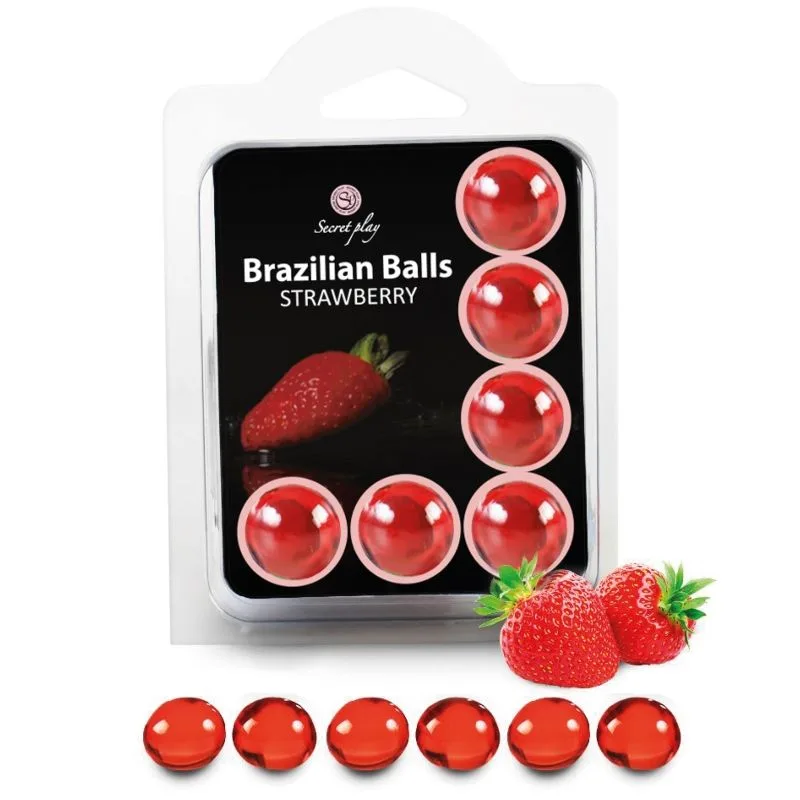 Secretplay – Set med 6 jordgubbsdoftande brasilianska upplösningsballs