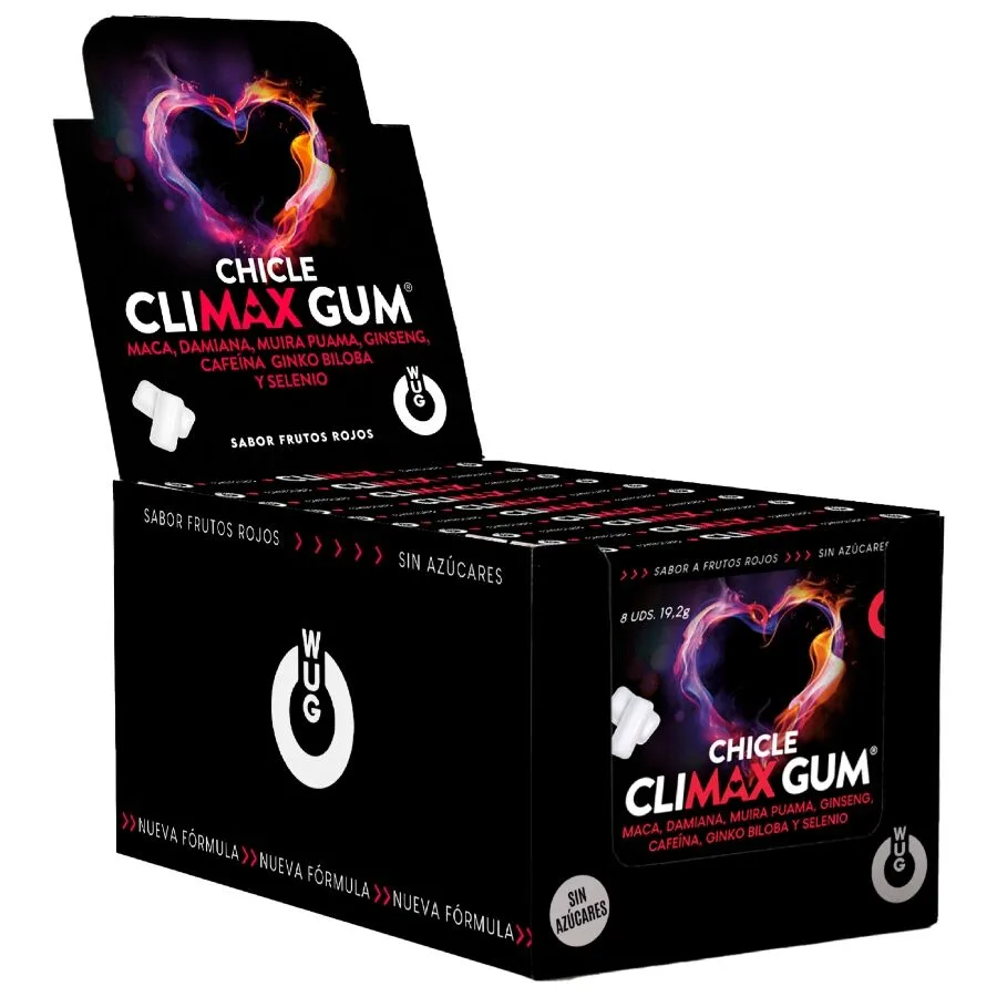Wug Sex Sense - Climax | Libidohöjande Funktionellt Tuggummi | Displaybox med 12 x 8 Enheter