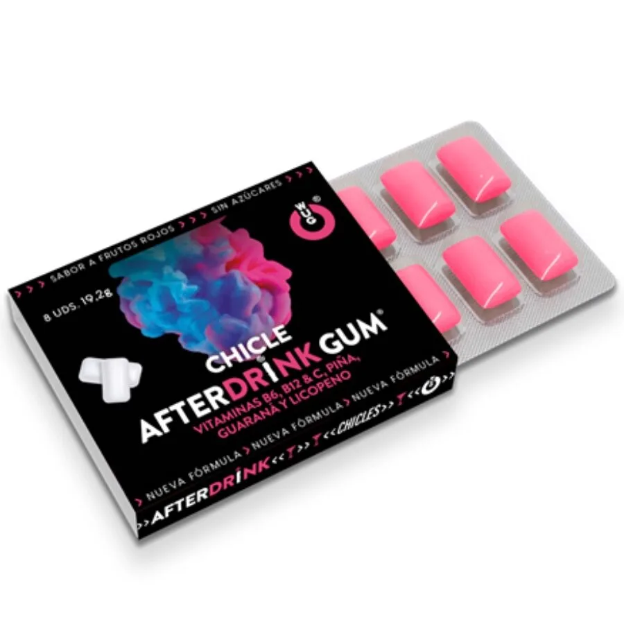 Wug Gum After-Drink Tuggummi för Återhämtning efter Alkohol – 1 Box med 8 Enheter
