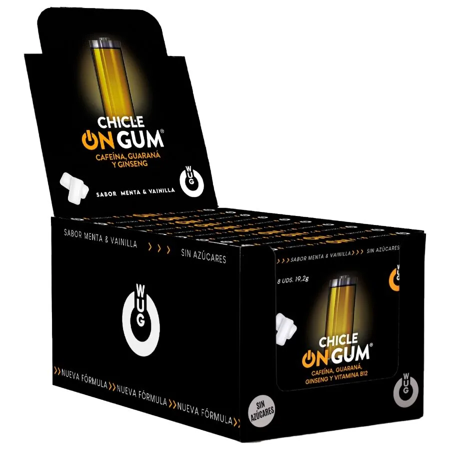 Wug Gum – Energy & Focus Chewing Gum with Caffeine, Ginseng & Guarana | Display Box 12 x 8 Units