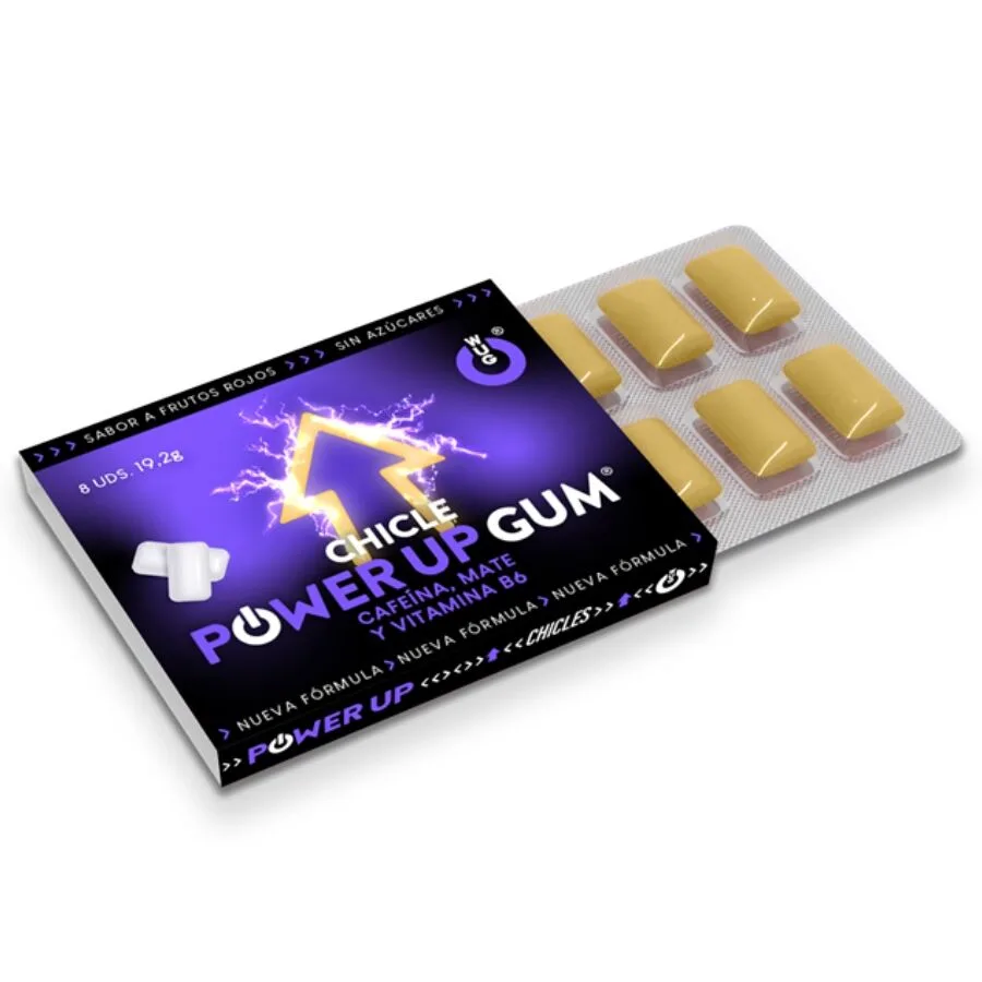 Wug Power Up Energy Boost & Focus Enhancer Chewing Gum – 1 Box of 8 Units