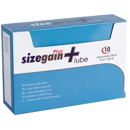 500 Cosmetics - Sizegain Plus Water-Based Cold Effect Personal Lubricant (10 x 5 ml Single-Dose Sachets)