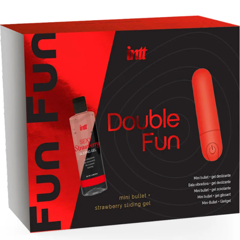 Intt Releases - Double Fun Kit med vibrerande bullet och jordgubbssmaksatt massagegel