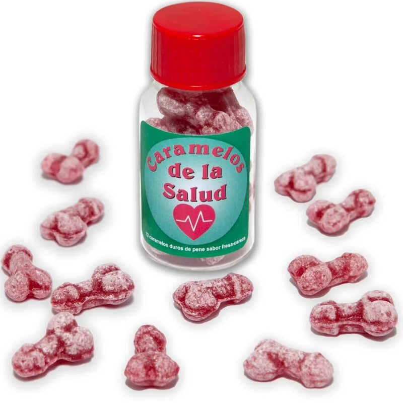 Diablo Picante - Penisformade Festgodis med Jordgubb & Körsbärssmak (Förpackning med 12)