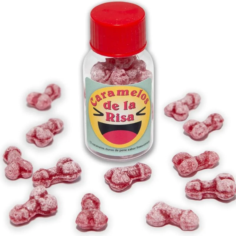 Diablo Picante - 12 Noveltykarameller i Penisform | Smak av Jordgubb & Körsbär