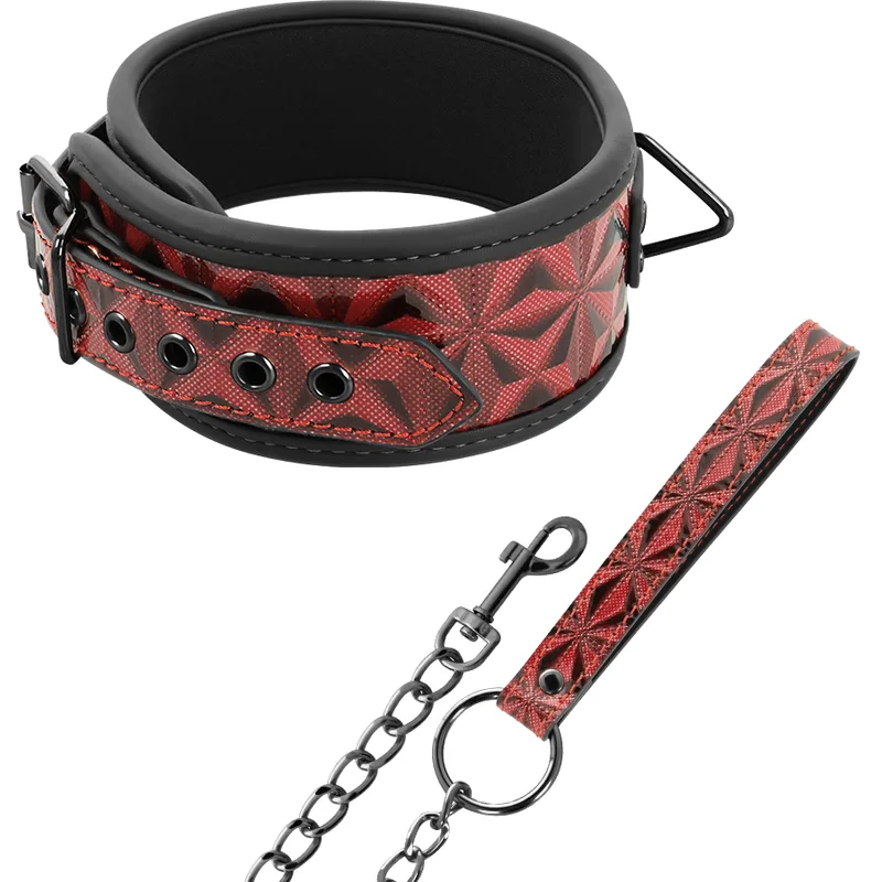 Begme Red Edition Premium Veganskt Läder & Neopren-fodrad BDSM-halsband