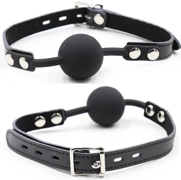 Ohmama Fetish – Silicone Ball Gag with Adjustable Faux-Leather Strap and Padlock