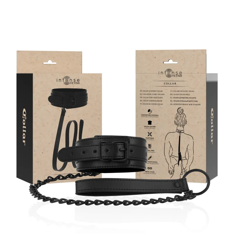 Intense Fetish Vegan Leather Adjustable Collar