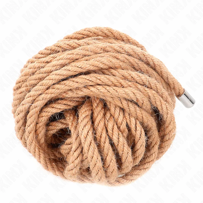 Kink - Naturligt Hampabondagerep med Metallfinish, 10 Meter