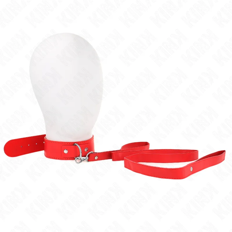 Kink - Collar Necklace with Restraint Belt 116 CM Red | Adjustable 32–50 CM x 8 CM