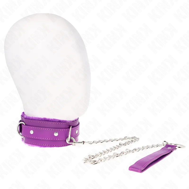Kink Collar med Koppel – Lila Restraintaccessoar | 65 cm Koppel | Passar 36–42 cm Halsomkrets | 5,5 cm Brett