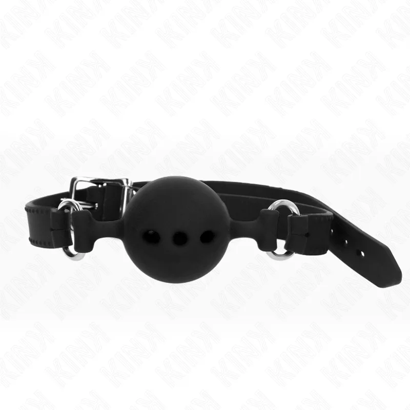 Kink Full Silicone Ball Gag – Stor 5 cm Boll, Justerbar Rem 35–51 cm, Svart