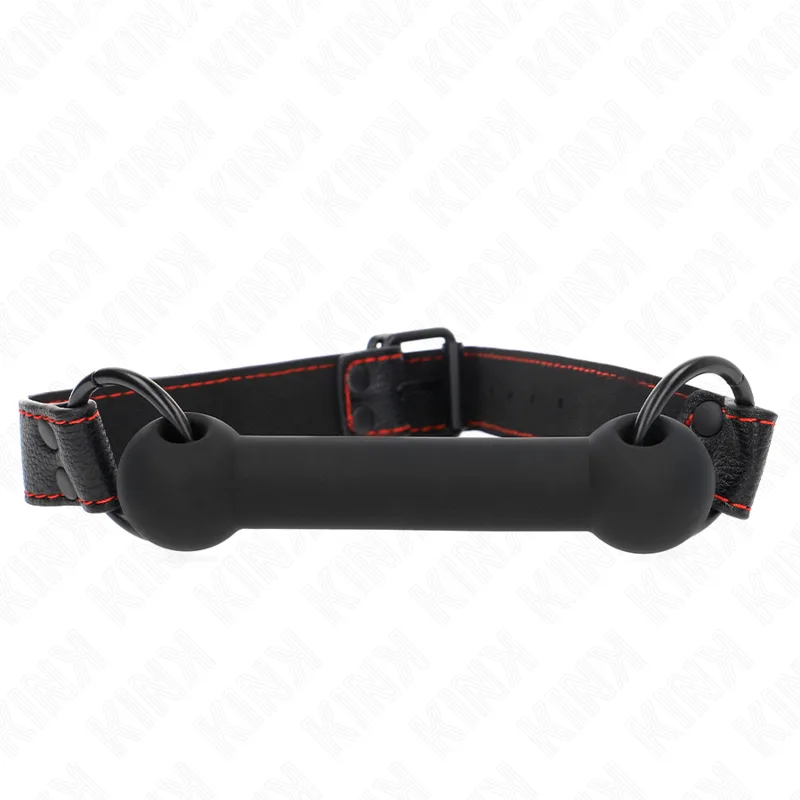 Kink - Benmunsbit med Konstläderrem | Justerbar 41–57 cm | Svart