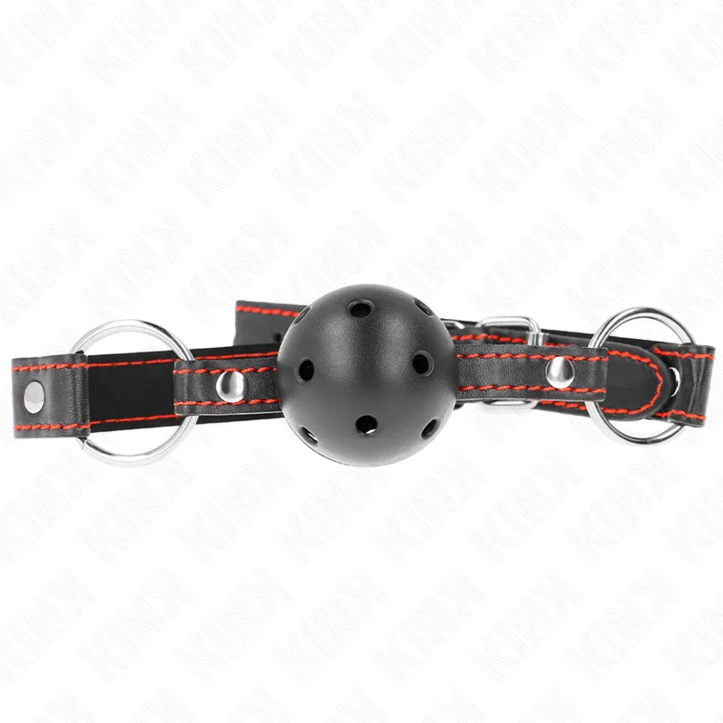 Kink Hollow Hard Ball Gag – Model 2 | Black | 6.5 cm Diameter x 2.5 cm