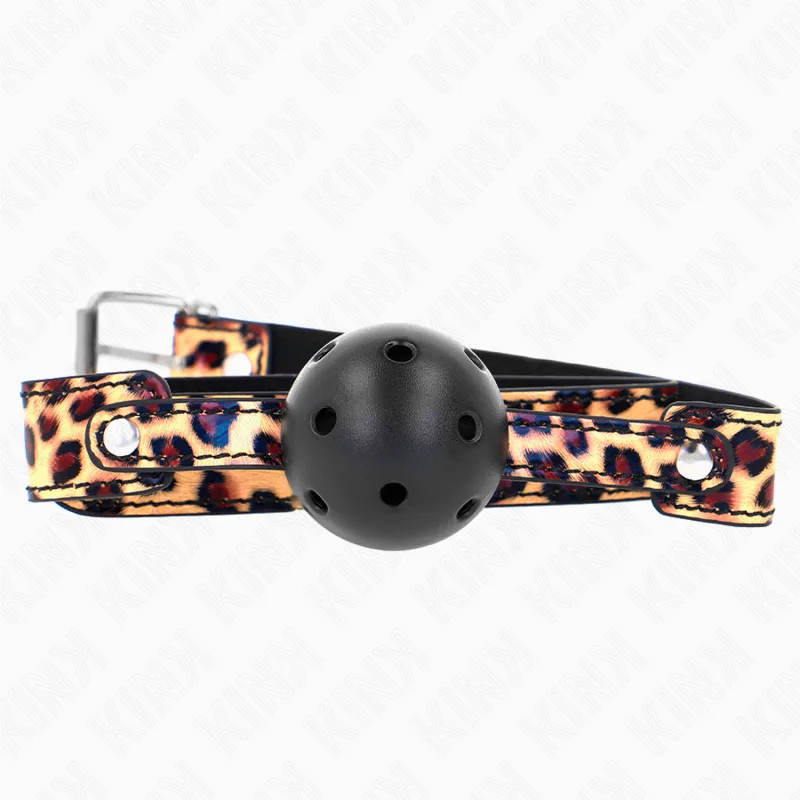 Kink Leopard Print Breathable Ball Gag – 4.5 cm Ball with 65 x 2.5 cm Strap