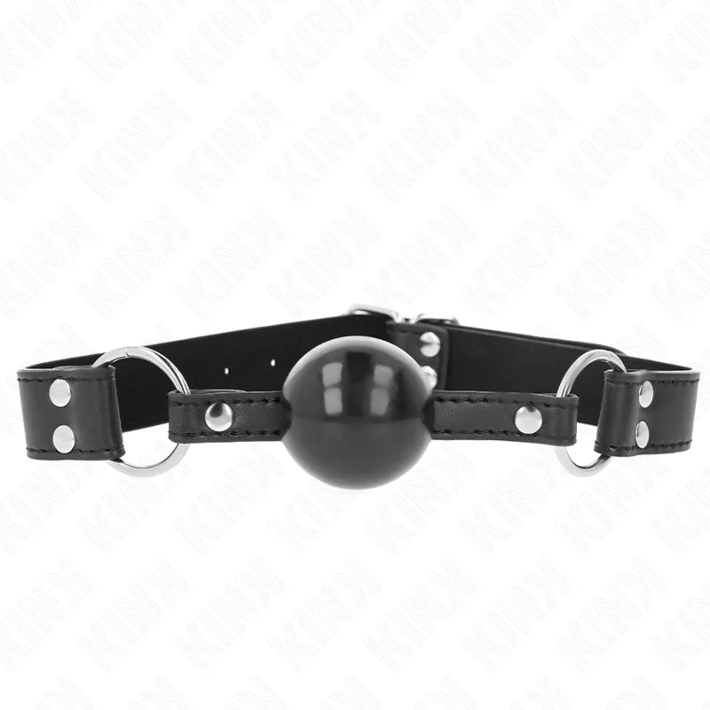 Kink Soft Ball Gag with Adjustable Leatherette Strap – 4 cm Solid Ball, 62 x 2.5 cm Strap, Fits 42–58 cm