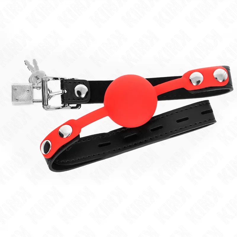 Kink Silicone Ball Gag with Security Lock – 4 cm Ball and 60 x 2 cm Strap