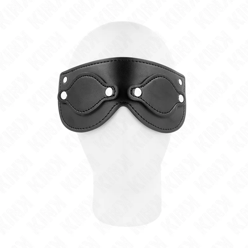 Kink Leatherette Bondage Mask with Detachable Eye Covers – 22 x 9 cm