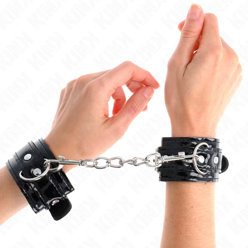 Kink Shiny Neoprene Adjustable Wrist Cuffs – 17–24 cm x 4,5 cm