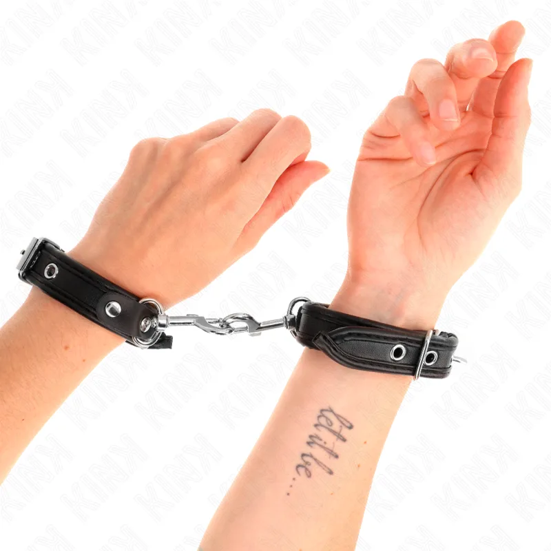 Kink Mini Svarta Nitarmband – Justerbart 16–22 cm x 2 cm (Set om 2)