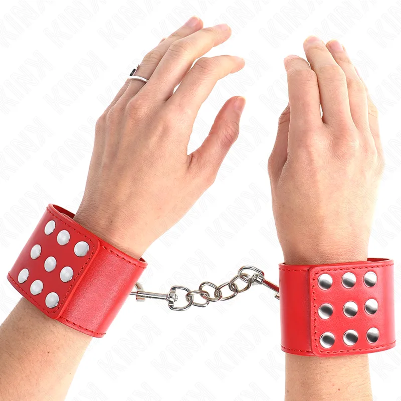 Kink Justerbara Handledsrestriktioner med Tryckknapplåsning – Röda, 19–24 cm x 5,5 cm