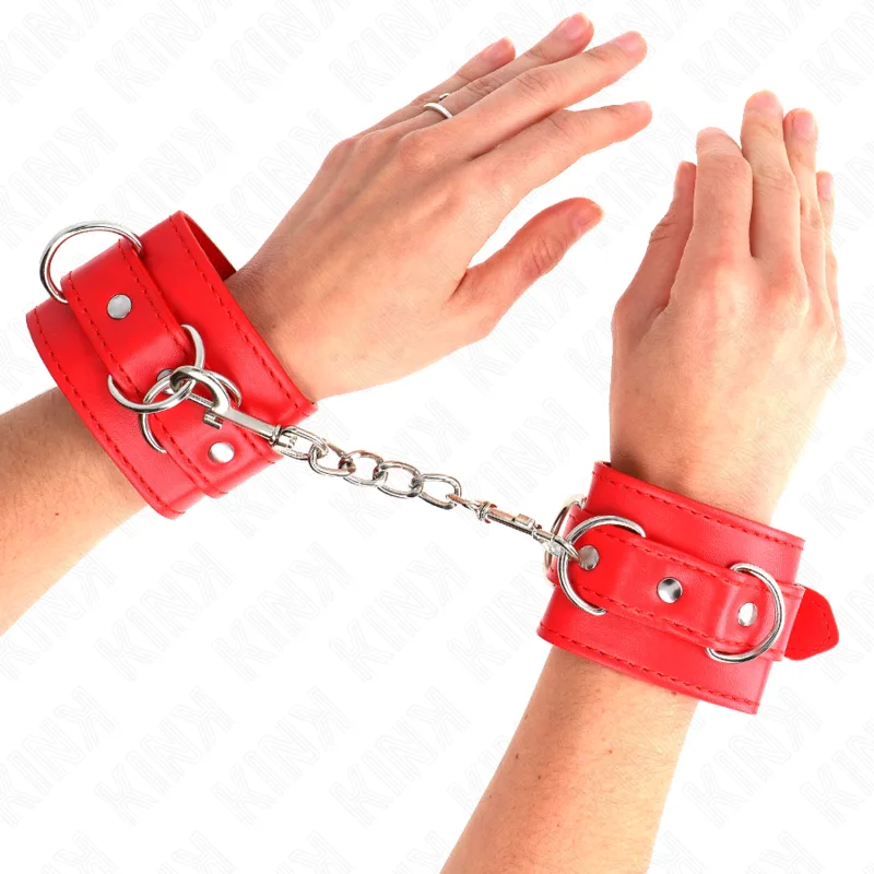 Kink 3 D-Ring Justerbara Handledsrestriktioner i Rött – 17,5–25 cm x 6 cm