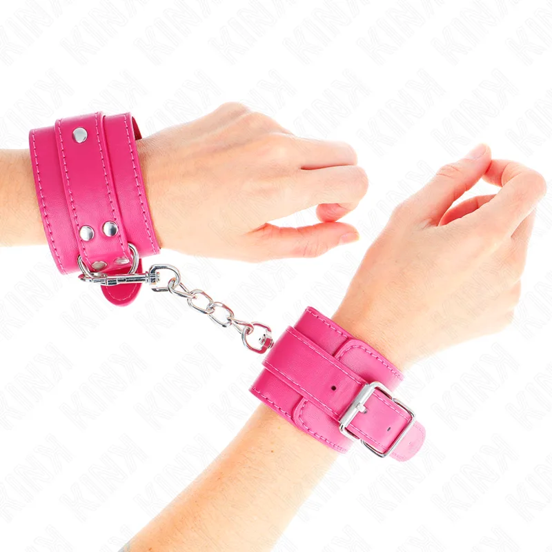 Kink Justerbara Handledsrestriktioner i Hallonrosa med Matchande Foder – 20–28 cm x 5,5 cm